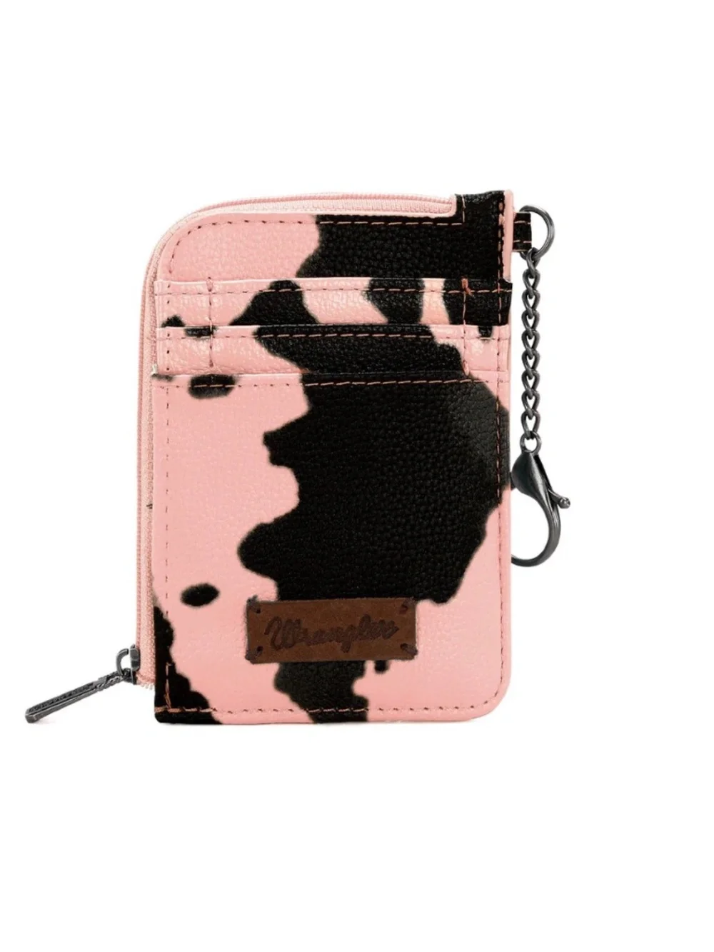 Wrangler Cow Print Print Mini Zip Card Case Pink